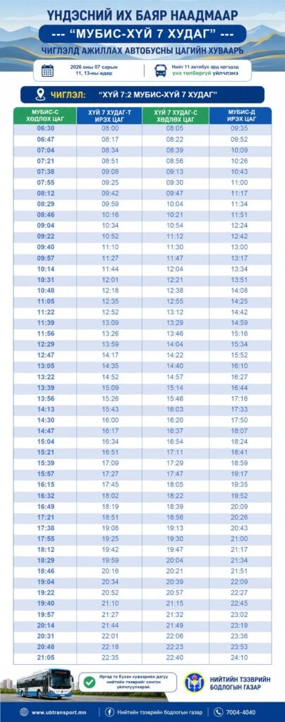 Наадмын өдрүүдэд 959 автобус иргэдэд үйлчилнэ 4 Наадмын өдрүүдэд 959 автобус иргэдэд үйлчилнэ